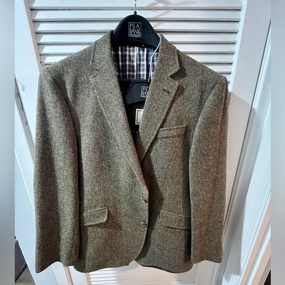 Jos A Banks Men’s Olive Jacket and Vest Size Medium - Picture 1 of 6